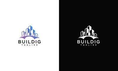 Modern Cityscape Building Logo Design for Real Estate Construction and Urban Development. © muhammad