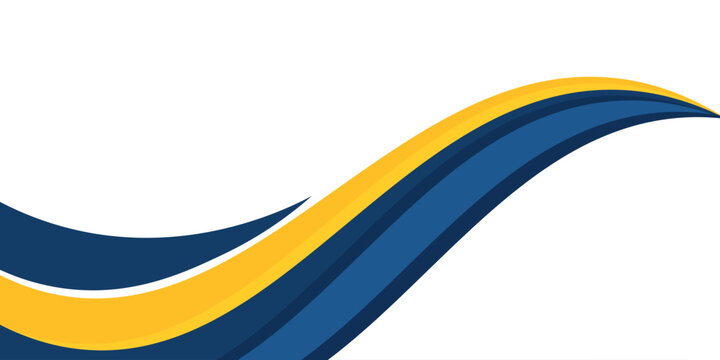 blue and yellow wavy shape background. suitable for business poster design, corporate banner, presentation, flyer, social media post. vector illustration