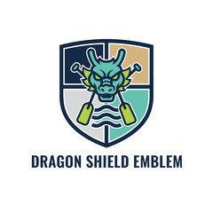Fototapeta premium Dragon Shield Dragon Boat Racing Emblem