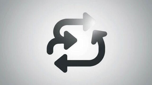 A simple, clean icon representing the recycling process. Ideal for illustrating sustainability, environmental awareness, or circular economy concepts 