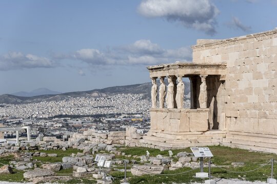 Erechtheion Temple with Caryatids, Caryatid Hall, Acropolis, Athens, Greece