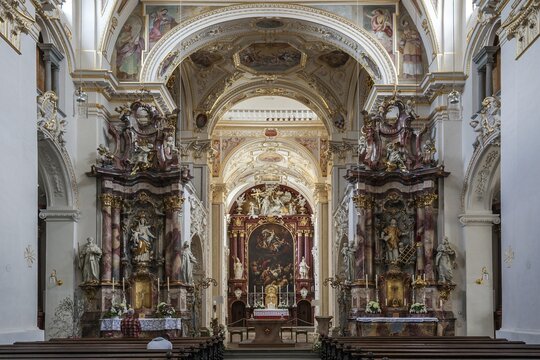Basilica St. Lorenz, Benedictine Abbey, chancel, interior view, Kempten, Allg&auml;u, Bavaria, Germany