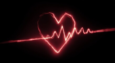 Glowing Heartbeat: A vivid depiction of life and vitality against a dark canvas.