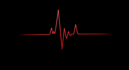 Vitality: Red Heartbeat Pulse on Black