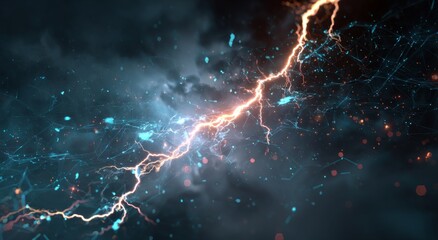 Electric Dreams: Lightning Strikes Through a Digital Nebula