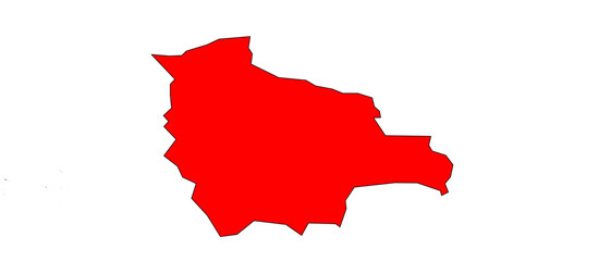 Fototapeta premium Red Bolivia map isolated on white background vector illustration design