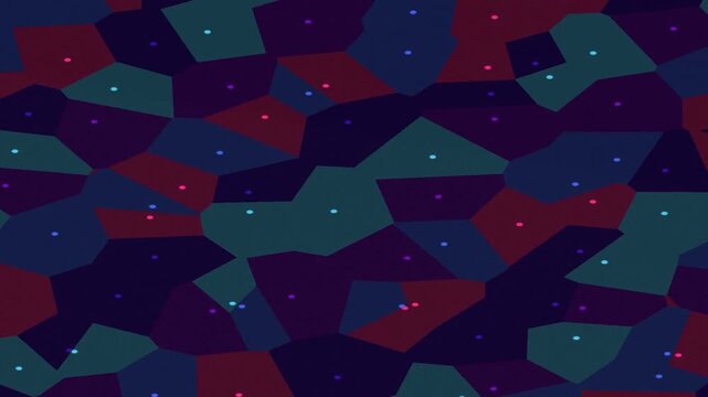 Geometric Patterned Tiles Shifting Across Deep Colorful Hexagons in Abstract Motion