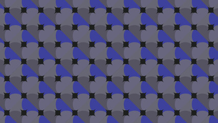 Seamless abstract blue geometric background with square tiles and 3D mosaic pattern for decorative wallpaper design