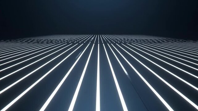 Abstract lines forming perspective on dark background digital illustration