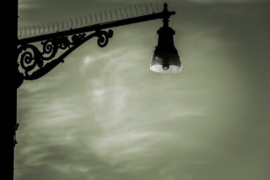 Street lamp in front of sky, Burano, Venice, Veneto, Italy