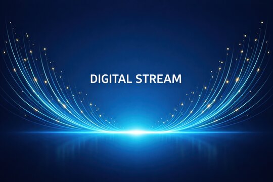 Digital Stream Futuristic Network Background for AI and Cloud Technology