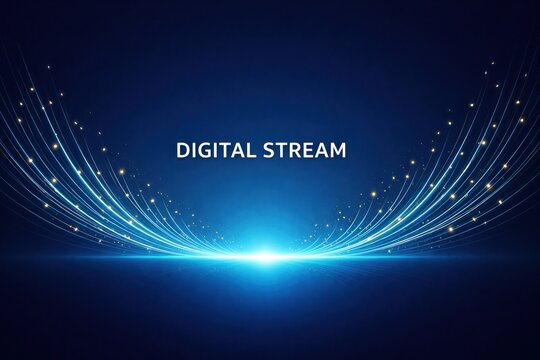 Digital Stream Futuristic Network Background for AI and Cloud Technology