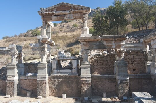 Ruins of Ephesus, ancient excavation site, Turkey