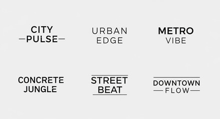 Urban city life style typography design elements for creative projects.