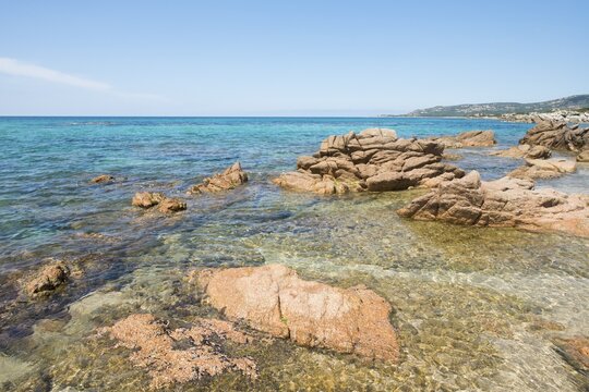 Rocky beach, Tizzano, Corsica, France