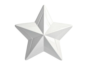 Obraz premium A stark white, five-pointed star, rendered in glossy, three-dimensional form