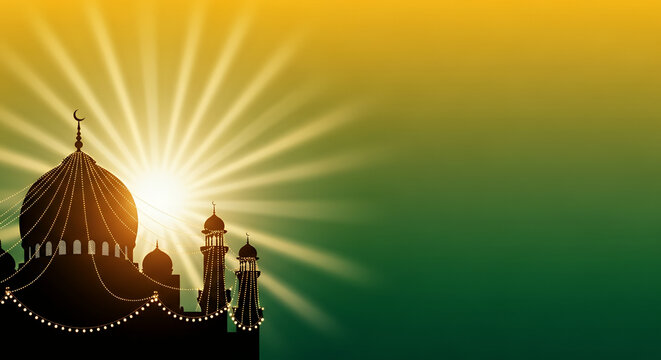 Idul Adha Mosque Sunrise Spiritual Background