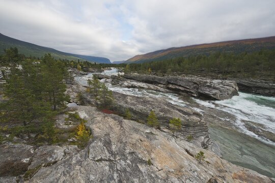 White water near Vagamo, Oppland, Norway