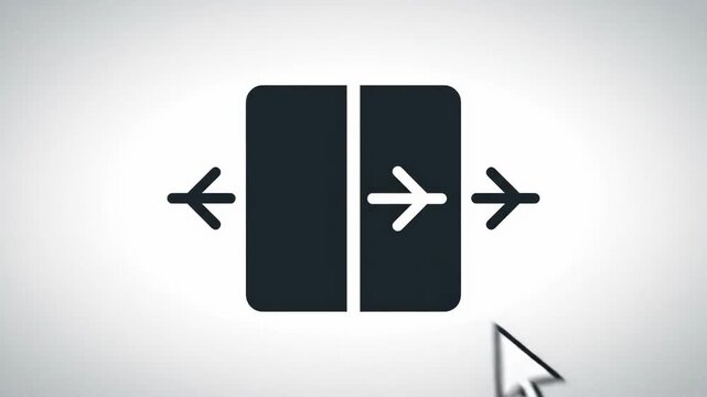 A simple, modern split screen icon symbolizing division or multitasking. Ideal for user interface design, tech articles or concepts related to duality