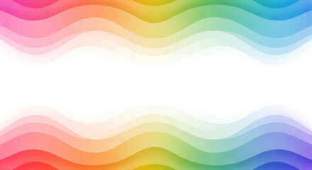 A colorful Holi Festival Day Frame with a wavy rainbow pattern on a white background, featuring a blank space for design or decoration