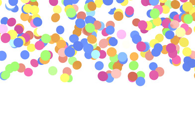 Abstract background featuring colorful confetti falling against a white backdrop. Perfect for celeb