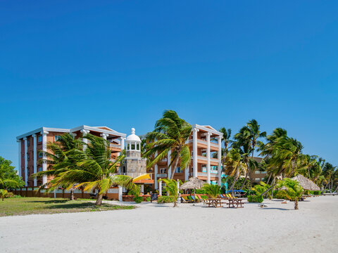 Lighthouse Beach Villas at the waterfront of San Pedro Town, Ambergris Caye, Belize District, Belize