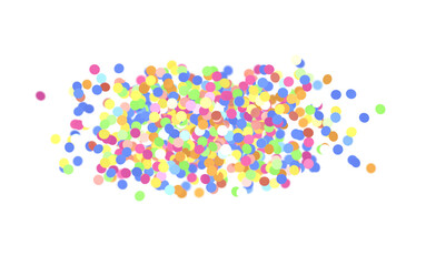 Festive confetti pattern of vibrant colored dots against white. Perfect for party, birthday, and celebration visuals. Is