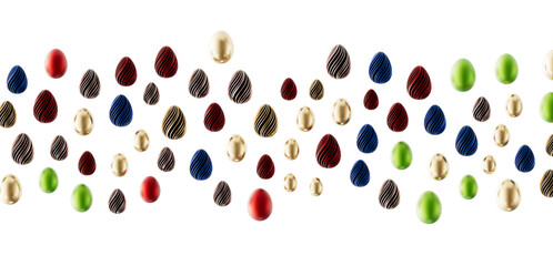 An attractive collection of decorative, colorful Easter eggs on a clean white background, perfect for holiday greetings © vegefox.com