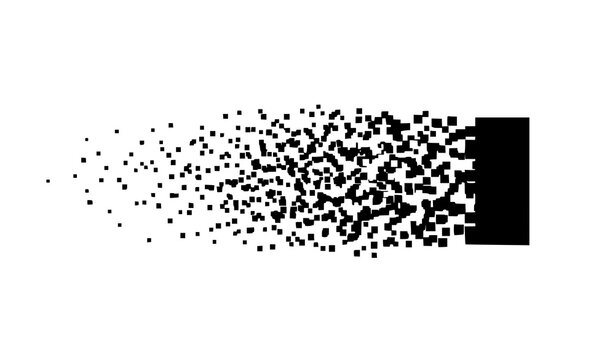 Abstract Pixel Disintegration Effect Vector Background with Digital Data Fragmentation