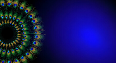 Masik Krishna Janmashtami Peacock Halo Background