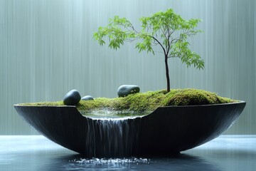 selective focus minimalist zen garden decor