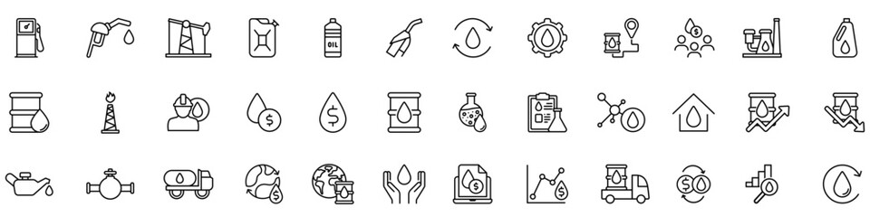 Oil icon vector set. Fuel Illustration sign collection. Petroleum symbol. petrol logo. 
