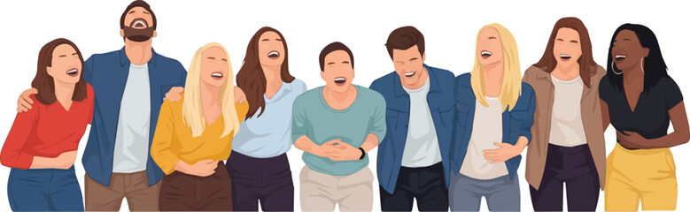 Diverse group of people standing together in a friendly manner, showcasing unity and togetherness in a casual outdoor setting.