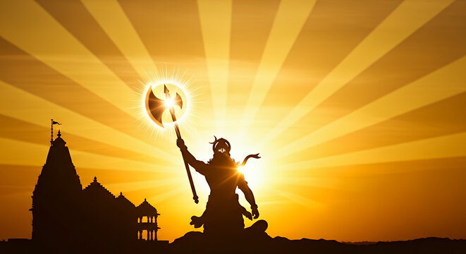 Parashurama Dwadashi Luminous Axe Temple Background