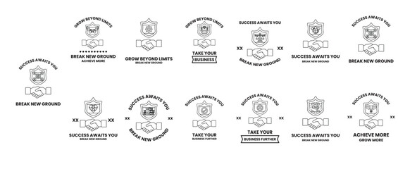 A series of logos with the word "success" on them