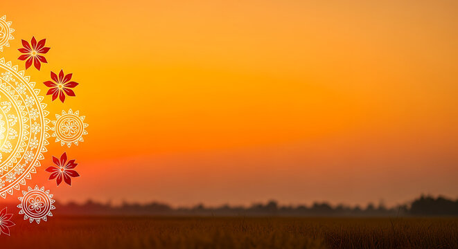 Rongali Bihu Gamusa Halo Sunset Background