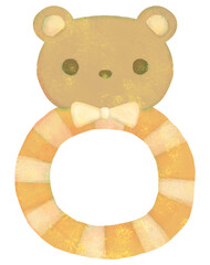 くまのガラガラのイラスト 赤ちゃん用のおもちゃ