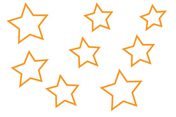 Fototapeta premium PNG Illustration Golden star shapes on white isolated on transparent background