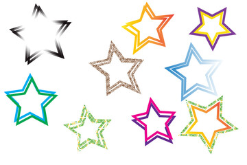 Obraz premium PNG Illustration Colorful star shapes isolated on transparent background