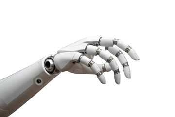 Robotic hand and arm representing artificial intelligence, technology, prosthetics, and the future of human-machine interaction