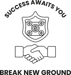 Fototapeta premium A white and black image of two hands shaking with the words 