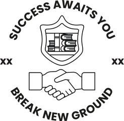 Fototapeta premium A logo for a company that says success awaits you