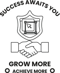 Fototapeta premium A white and black image of two hands shaking with the words 