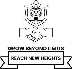 Fototapeta premium A logo for Grow Beyond Limits Reach New Heights