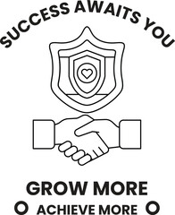 Fototapeta premium A black and white image of two hands shaking with the words 