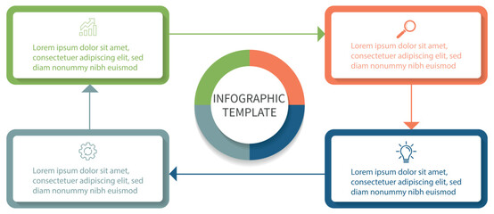 Fototapeta premium Infographic design template with place for your data. Can be used for workflow layout, diagram, annual report, web design . Vector business template for presentation. 