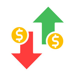 Obraz premium Volatility Icon – Multicolor icon representing market fluctuations and uncertainty