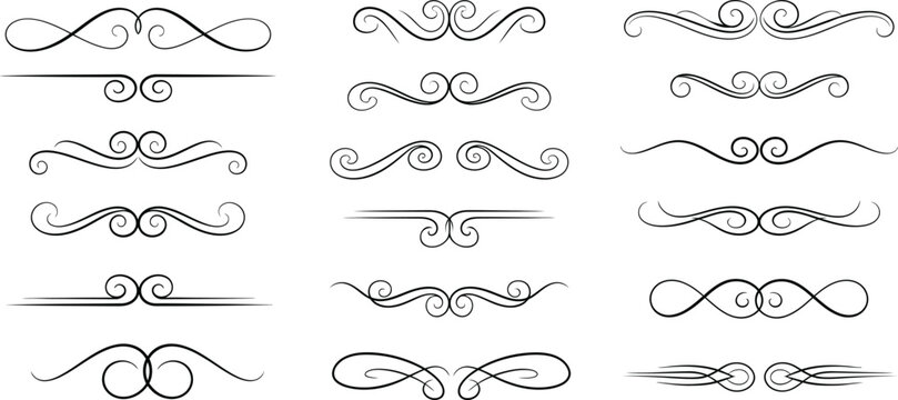 Collection of 20 unique swirly mustache and eyebrow designs