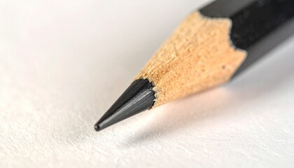 A detailed close-up shot focusing on a sharpened wooden pencil with a clean pink eraser resting on a neutral background