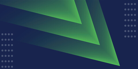 Abstract green geometric shapes on dark blue background